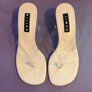 Simon Miller  women’s ghost, wedge thong sandal clear size 7 1/2 Great condition